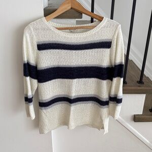 Striped Navy and White Women's Sweater